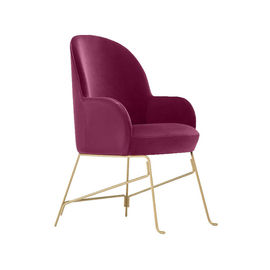 Beetley Contemporary Red Leather Accent Chairs For Living Room Metal Base