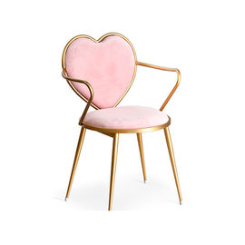 Heart Backrest Pink Wedding Chairs Forever Love Gold Painted Legs