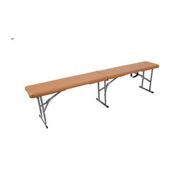 Brown Blow Molded Plastic Folding Bench Seat 6 Foot Match The Table