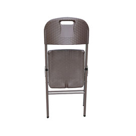 Rustproof Rattan Plastic Fold Up Chairs Powder Coated Steel 5.0cm Thickness