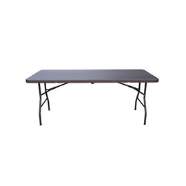 Durable Plastic Rectangular Folding Table , PE Rattan Foldable Dining Table