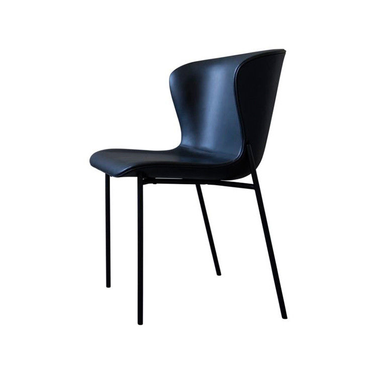 La Pipe Velvet Black Dining Chairs / Steel Metal Frame Dining Room Chairs