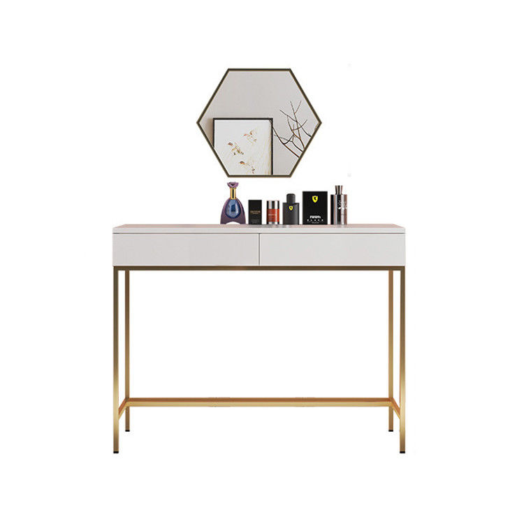Luxury White Modern Wood Dresser Nordic Style Two Drawers With Mirror
