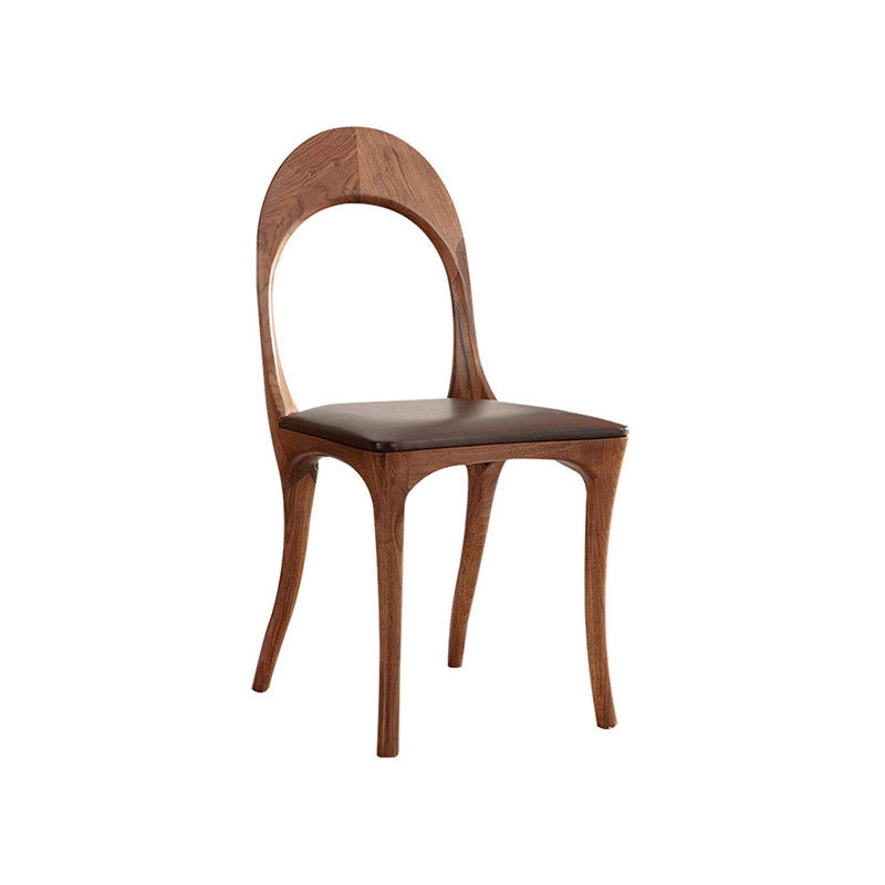 Modern Leather Upholstered Dining Room Chairs Round Back Color Optional