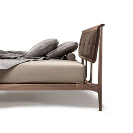 Elegent Unique Full Size Bed Bedroom Solid Wood Base High Density Sponge