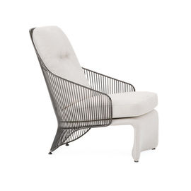 Outdoor Large Nordic Steel Lounge Chair For Garden Use High Durability