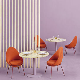 Orange Fabric Fully Upholstered Dining Chairs , Drop Shape Nest Low Easy Chair
