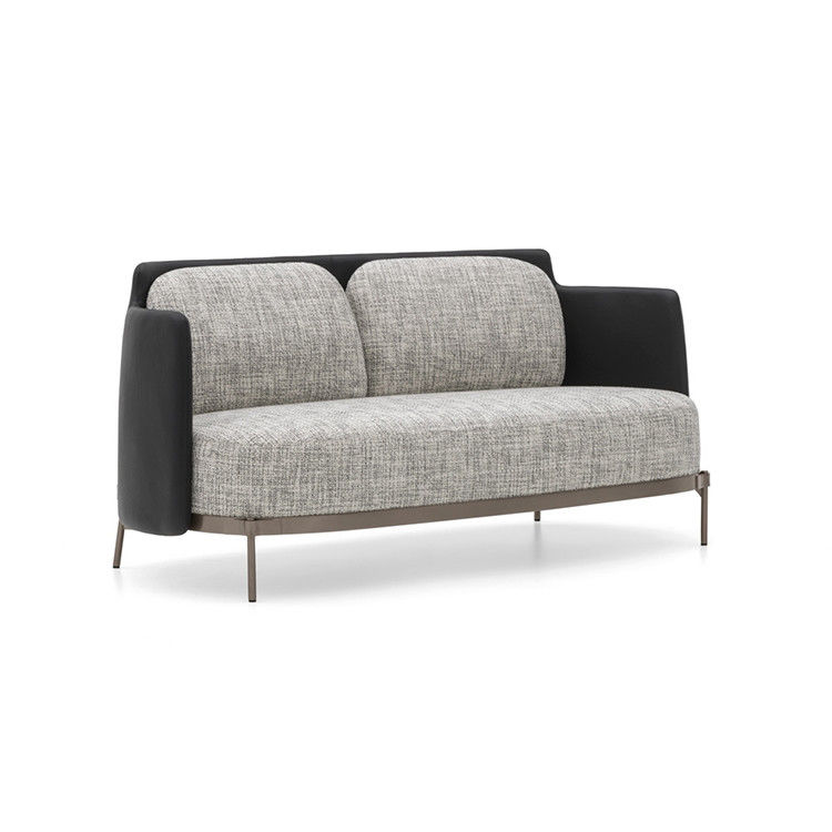 Grey Modern Fabric Sofa Set Bronze Base Finish Legs For Hospitality Contexts