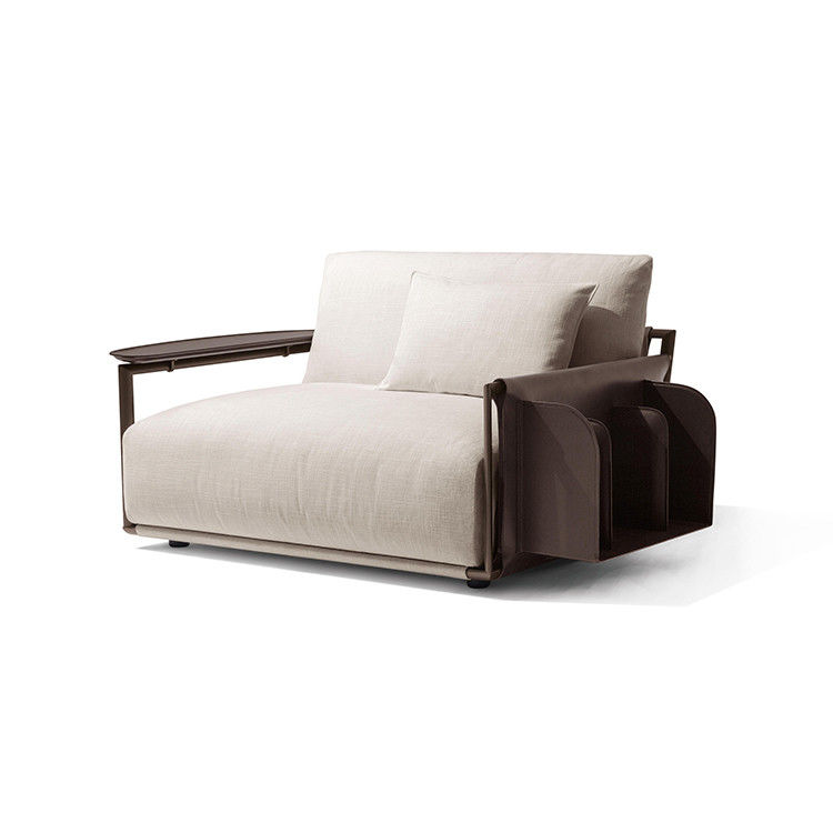 White Contemporary Modern Sofa Set , Adam Living Room Armchair Rear Pockets